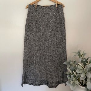 Anthropologie | Tweed Hi Low Maxi Skirt | Black and White | Size 6